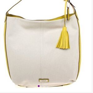 COACH Chartreuse & Natural  Avery  Hobo Bag